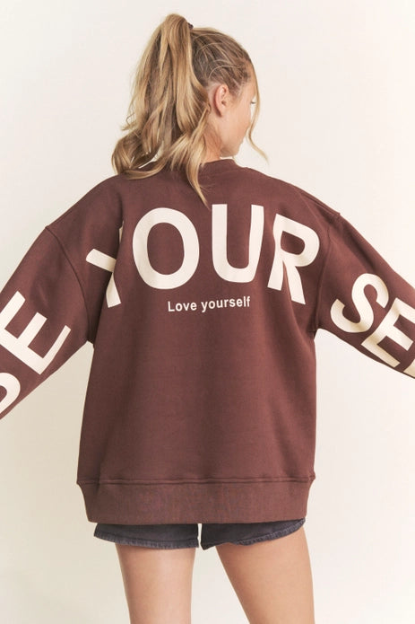 BE YOURSELF Crewneck - Brown