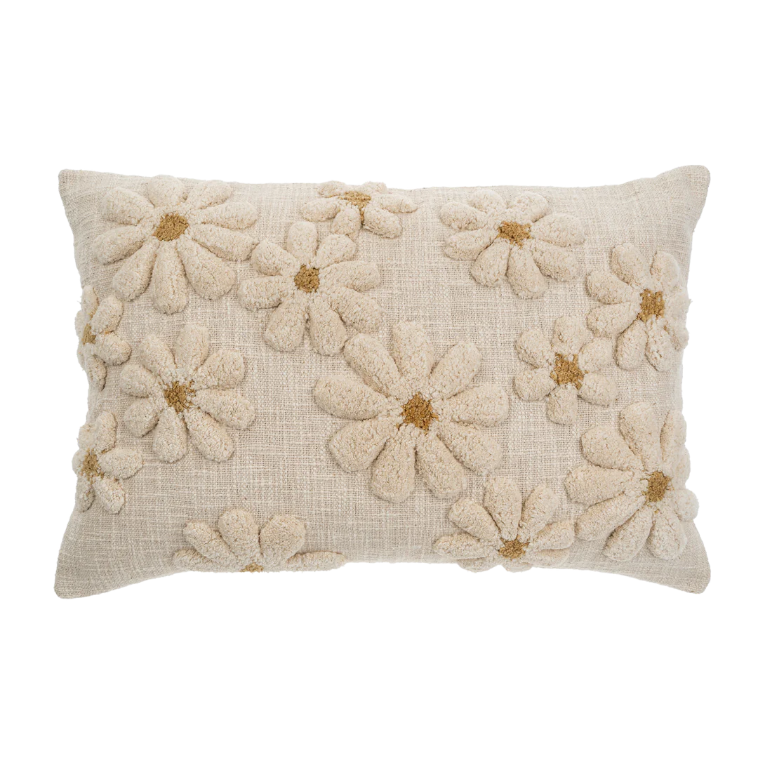 Tufted Daisy Pillow 16x24