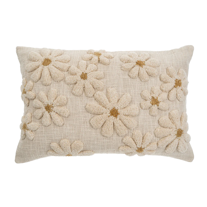 Tufted Daisy Pillow 16x24