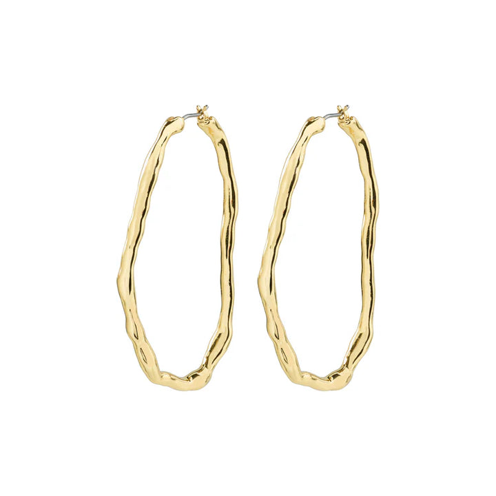 Light recycled large hoops - Gold