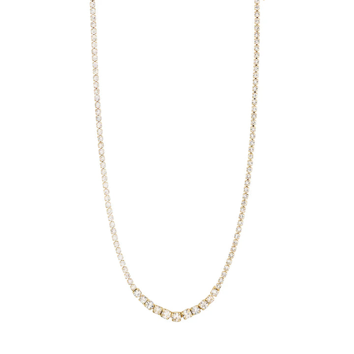 Sky Tennis Crystal Necklace - Gold