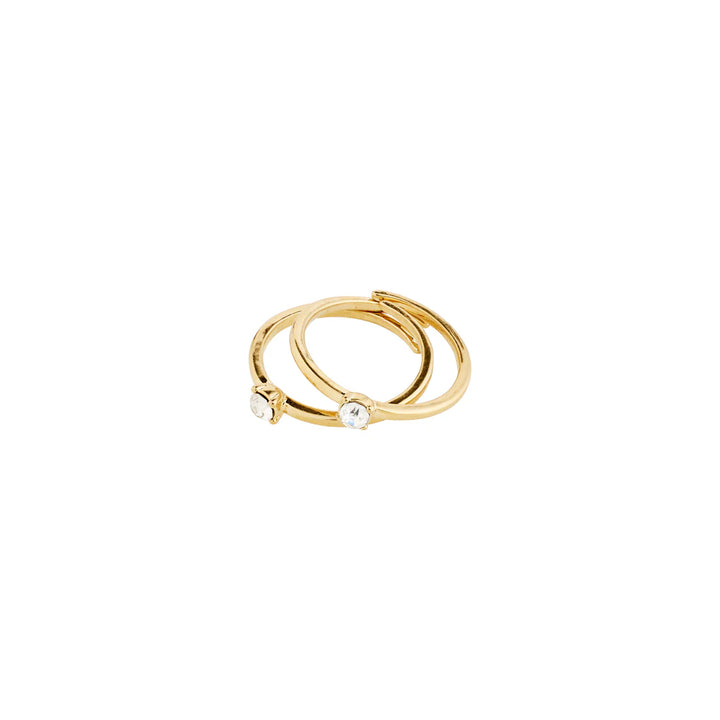 Sky Recycled Crystal Rings, 2-in-1 - Gold