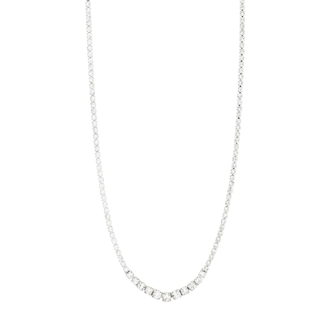 Sky Tennis Crystal Necklace - Silver