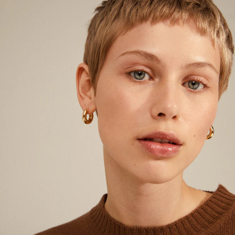 Aica recycled chunky hoop earrings - Gold