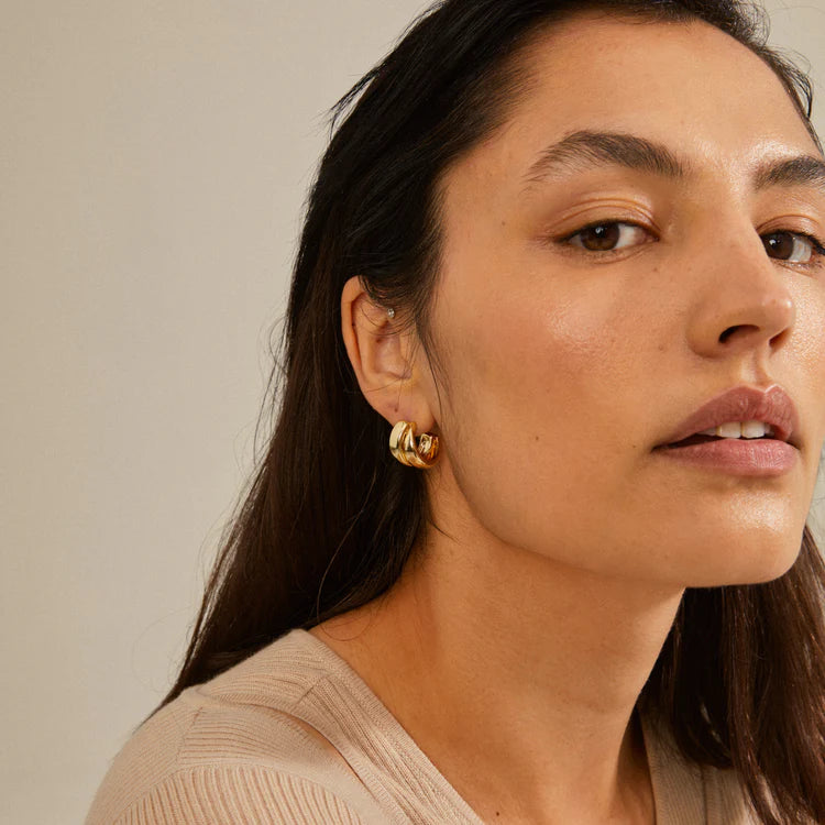 Orit recycled earrings gold-plated