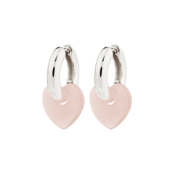 Kandall Recycled Colourful Heart Pendant Earrings - Silver