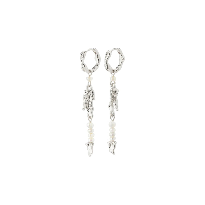 Niya Freshwater Pearl Earrings - Silver