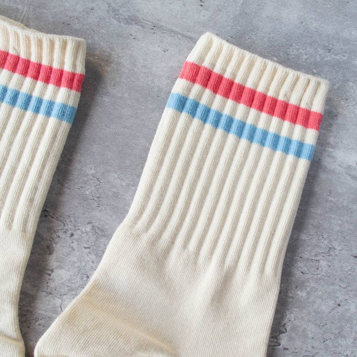 Vintage Sports Socks: Pink Stripe