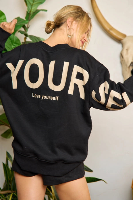 BE YOURSELF Crewneck - Black