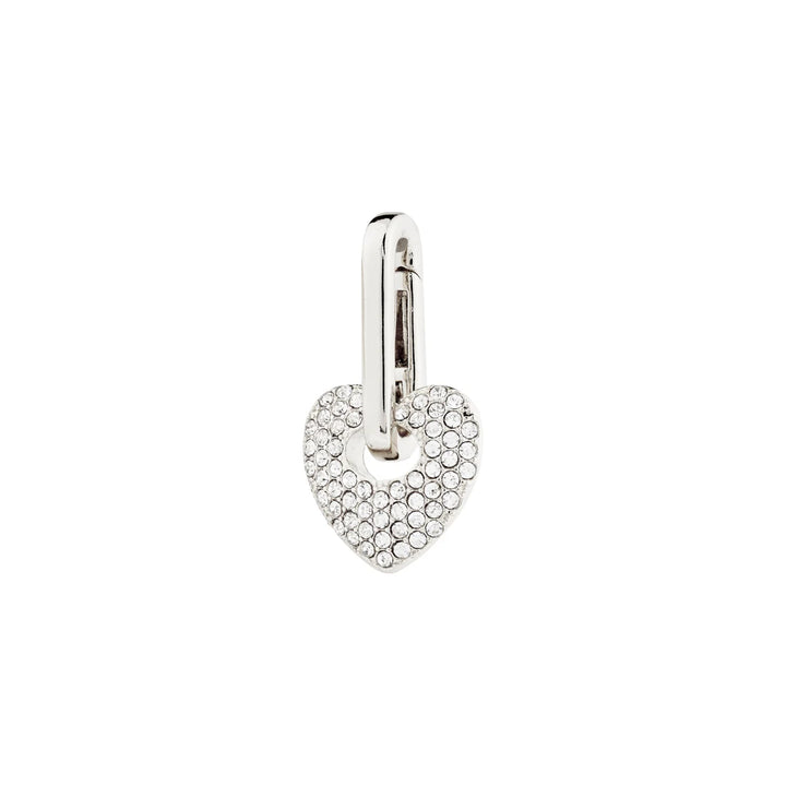 Charm Recycled Crystal Heart Pendant - Silver