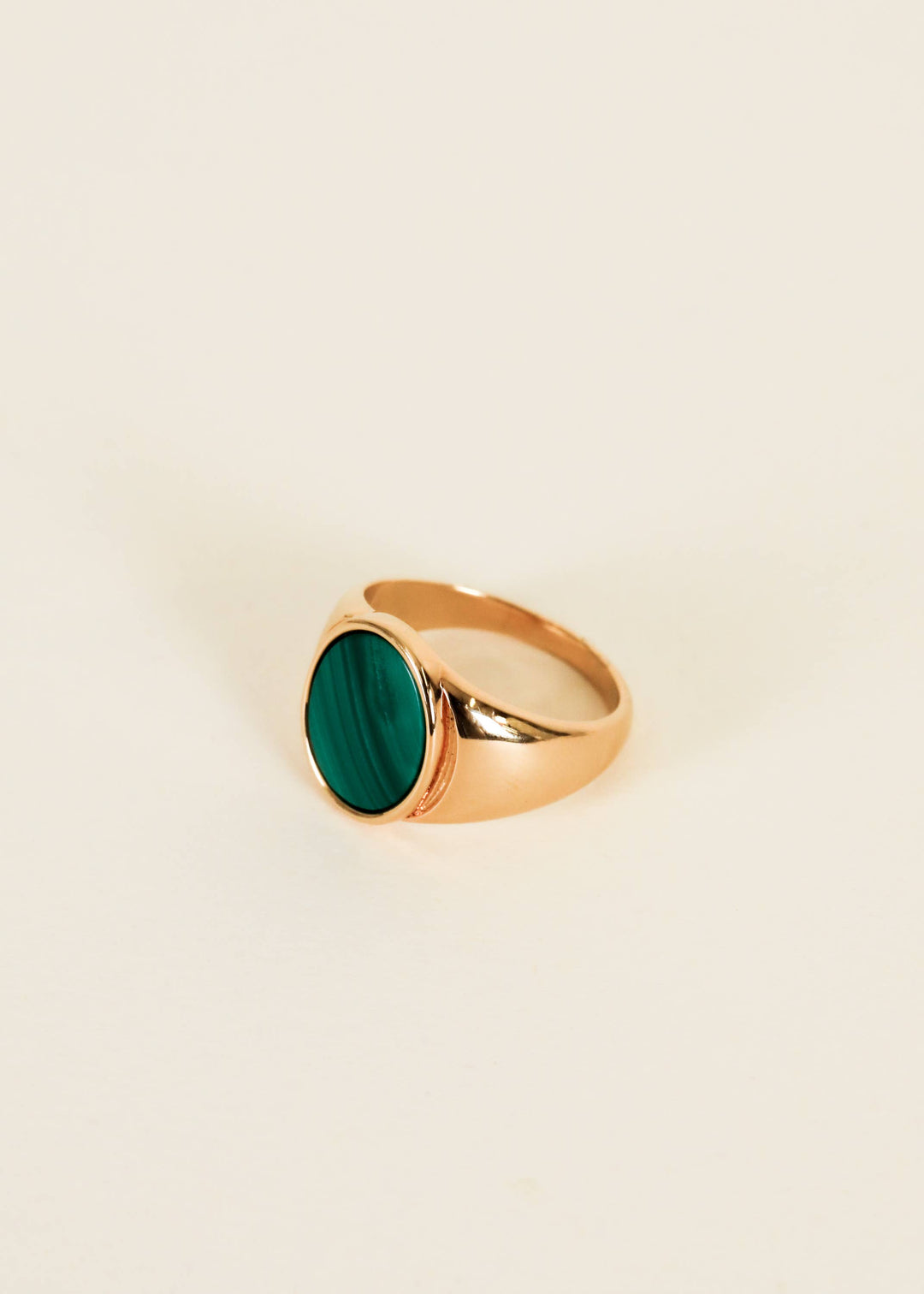 Gold Rings - Malachite Signet: 6