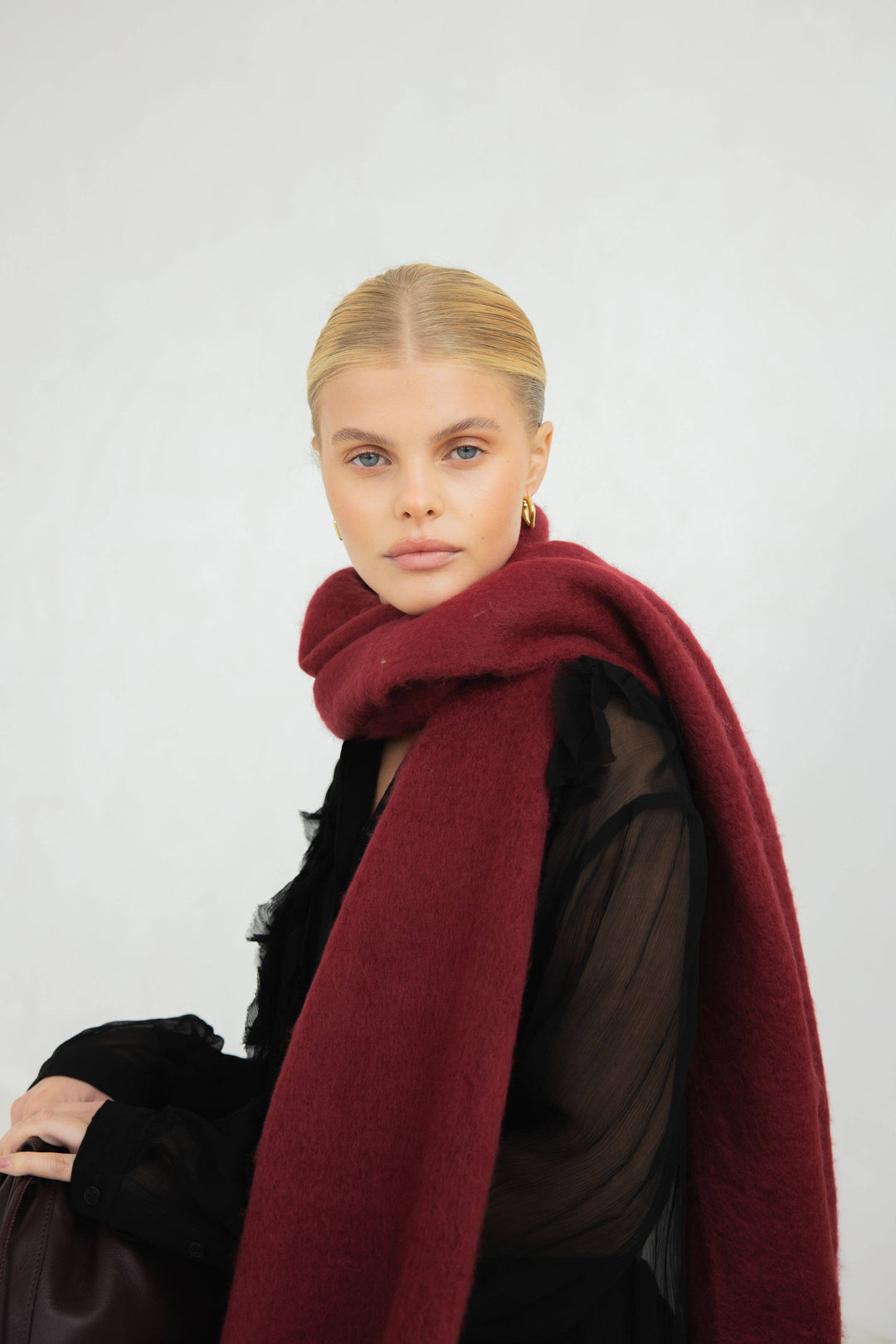 The Reykjavik Scarf - 100% Recycled - Cranberry - AW24