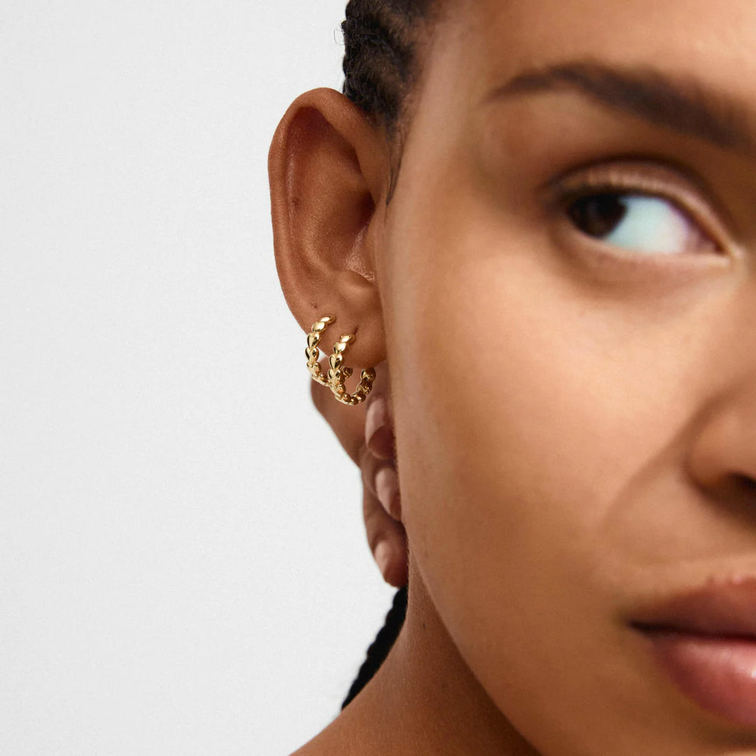 Maeve Recycled Heart Hoop Earrings - Gold