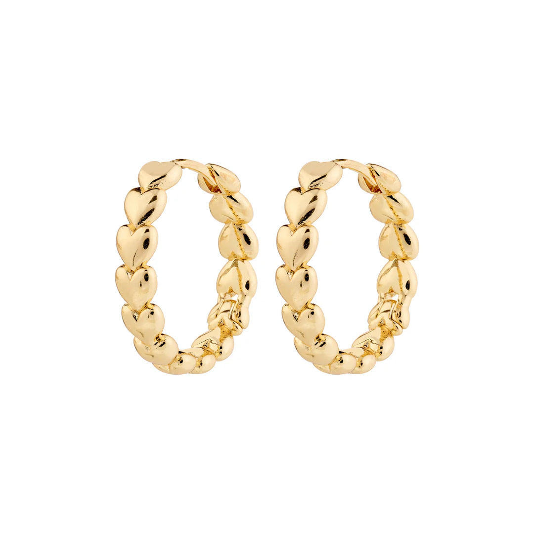 Maeve Recycled Heart Hoop Earrings - Gold