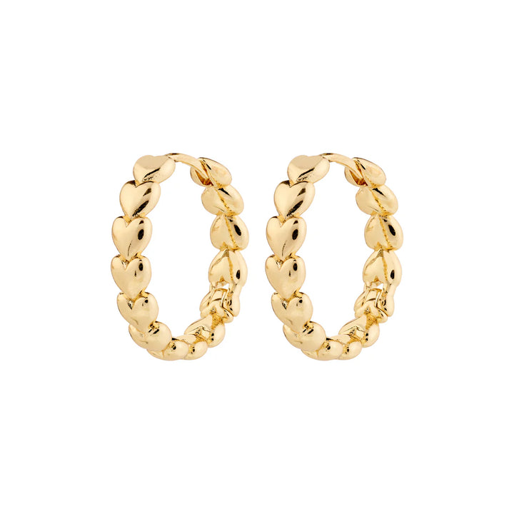 Maeve Recycled Heart Hoop Earrings - Gold