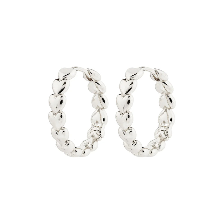 Maeve Recycled Heart Hoop Earrings - Silver