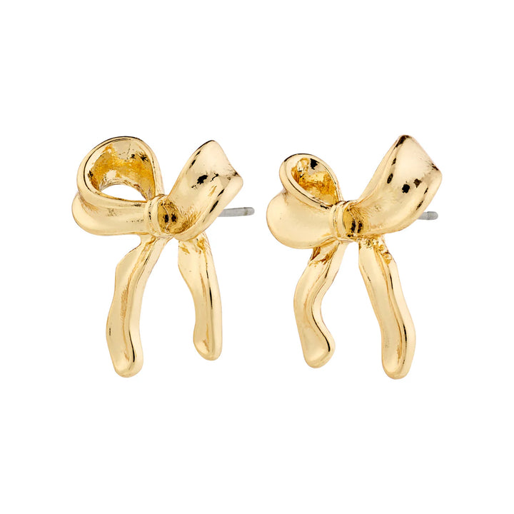 Cassian Recycled Bow Earrings - Gold