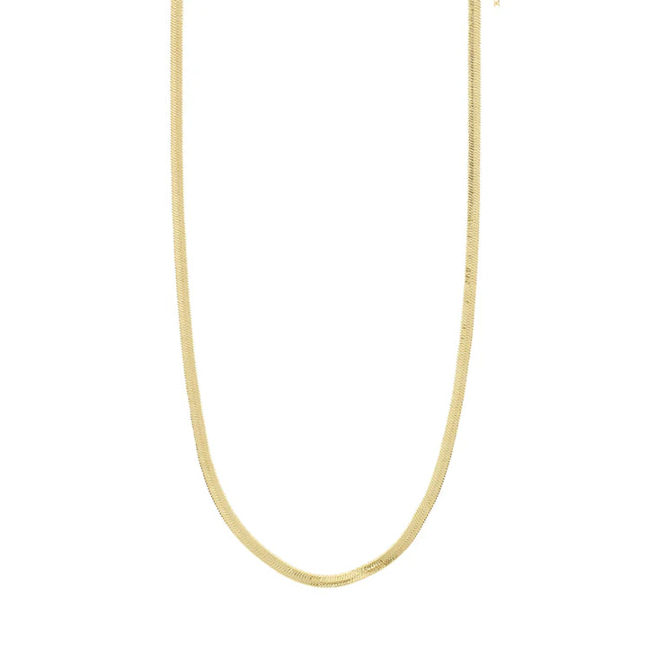 Joanna recycled flat snake chain necklace - Gold