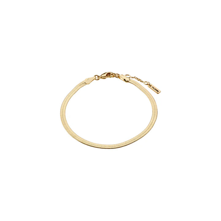 Joanna recycled flat snake chain bracelet - Gold