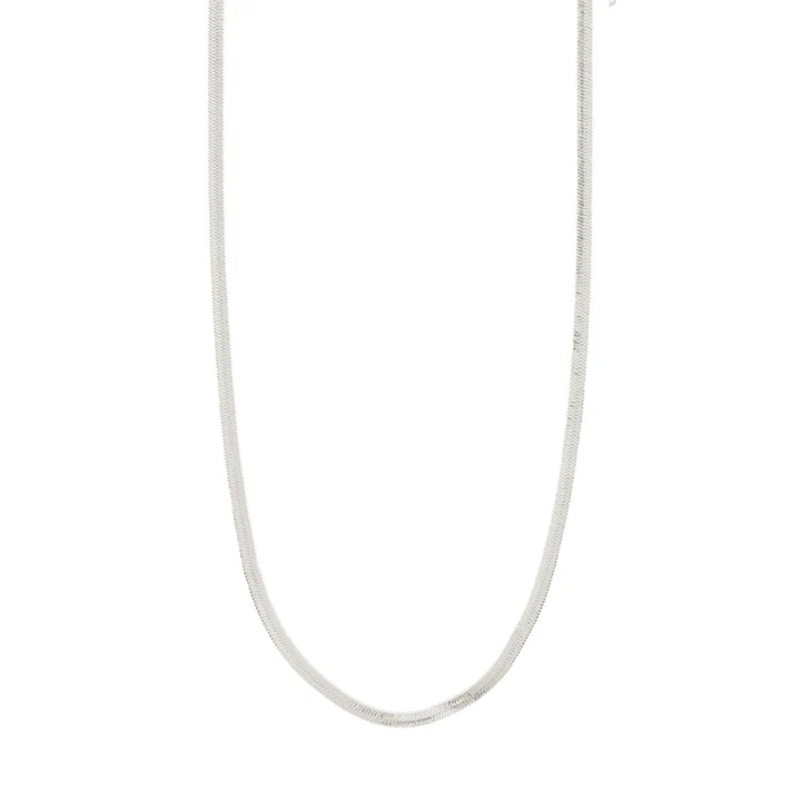 Joanna recycled flat snake chain necklace - Silver