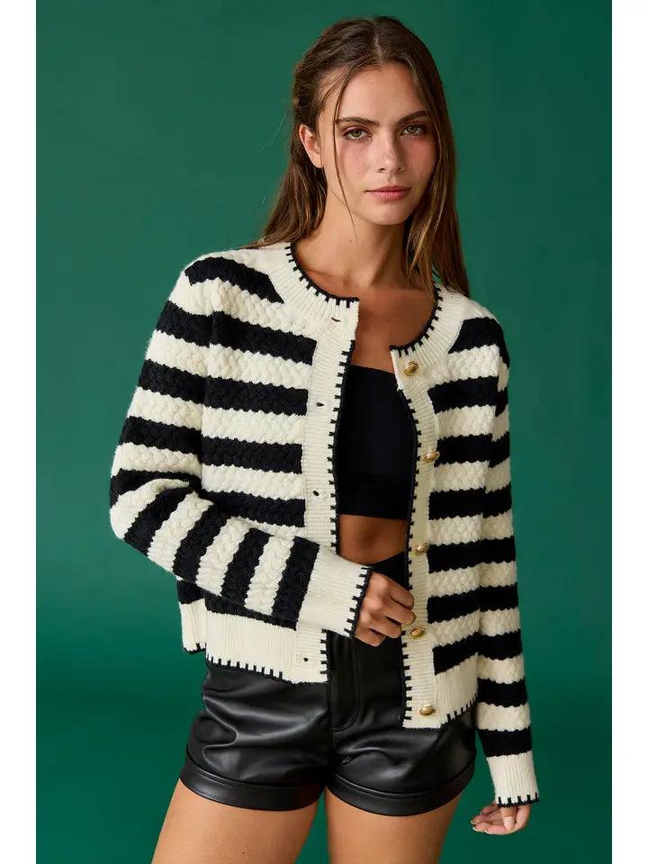 Uptown Striped Cardigan