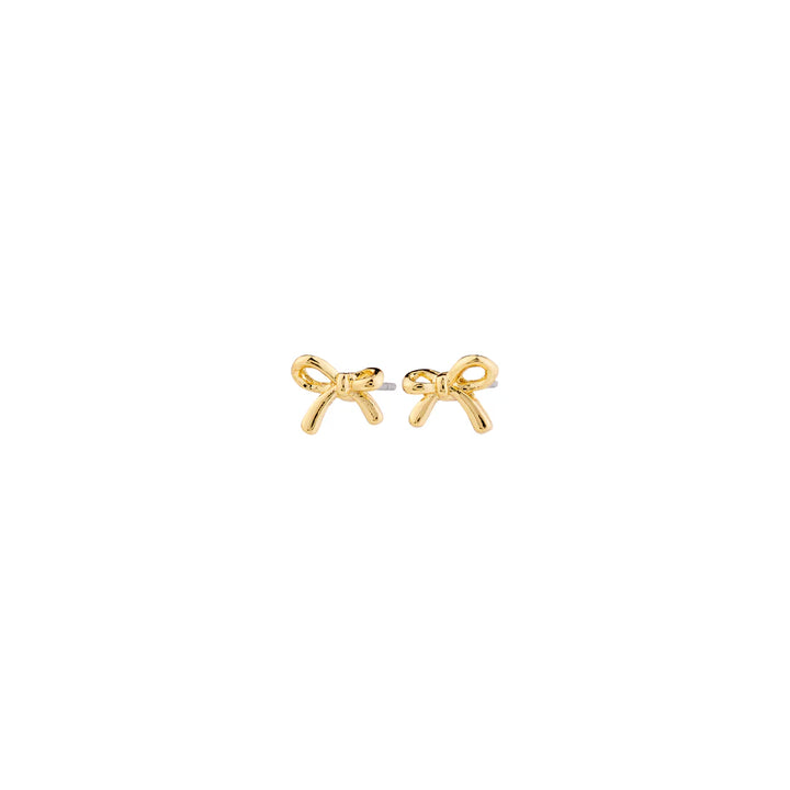 Lysandra Recycled Micro Bow Earrings - Gold