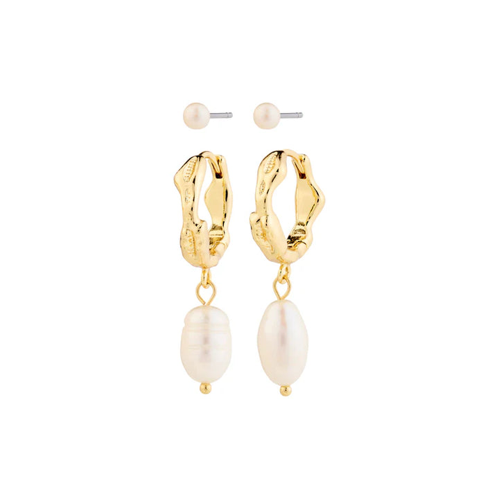 Jonne Pearl Earring Set - Gold