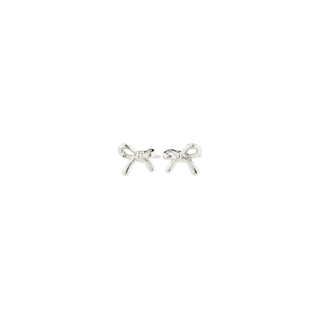 Lysandra Recycled Micro Bow Earrings - Silver