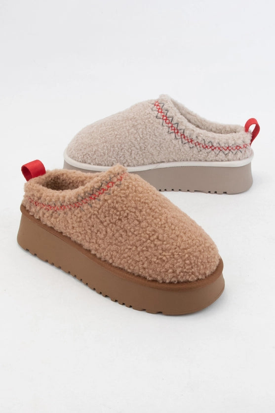 Camel Sherpa Slip Ons