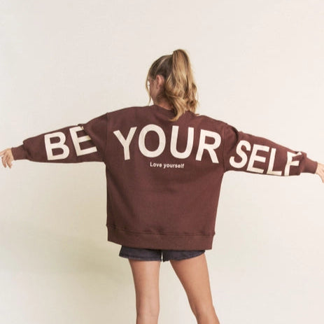 BE YOURSELF Crewneck - Brown