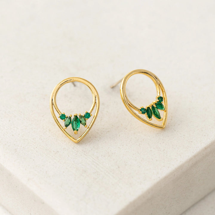 Aria Stud Earrings - Emerald