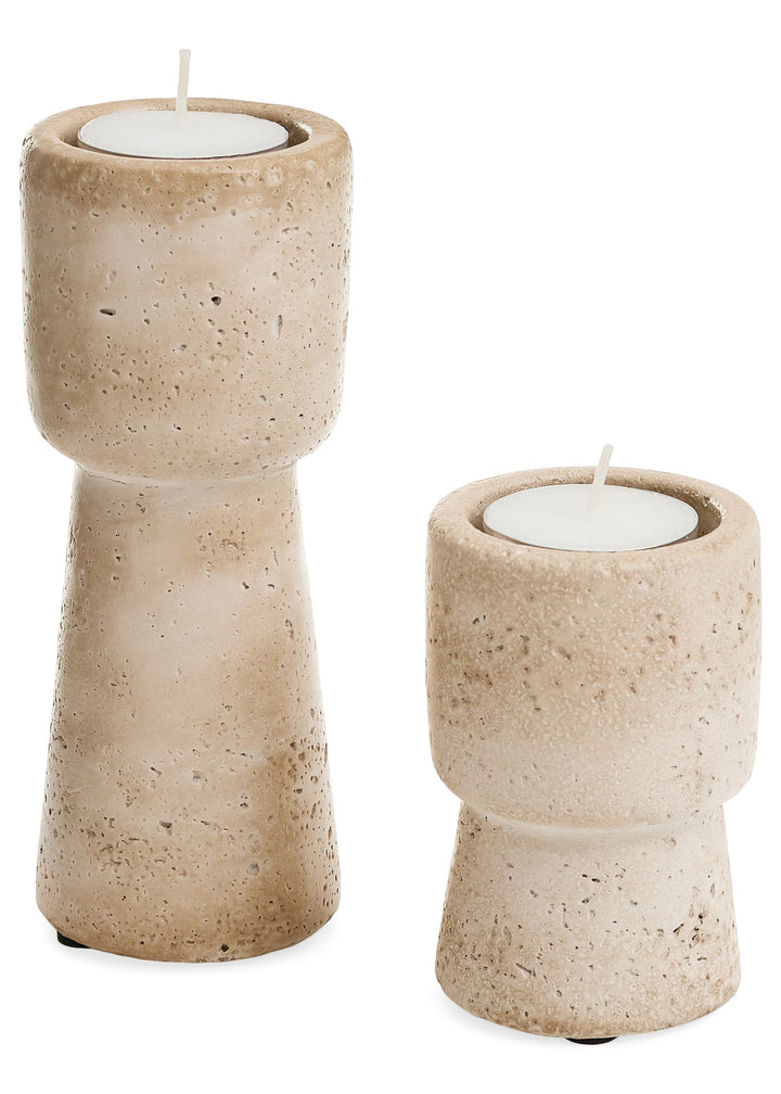 Travertine Candle Holder - Small