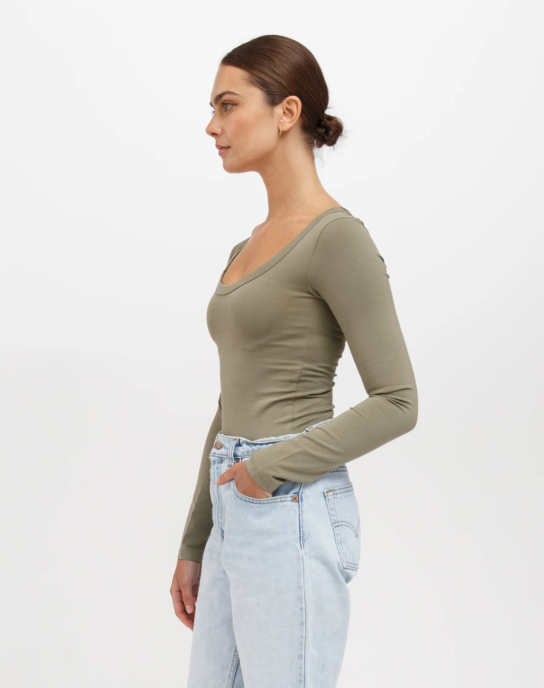 Brunette The Label - Scoop Neck Long Sleeve