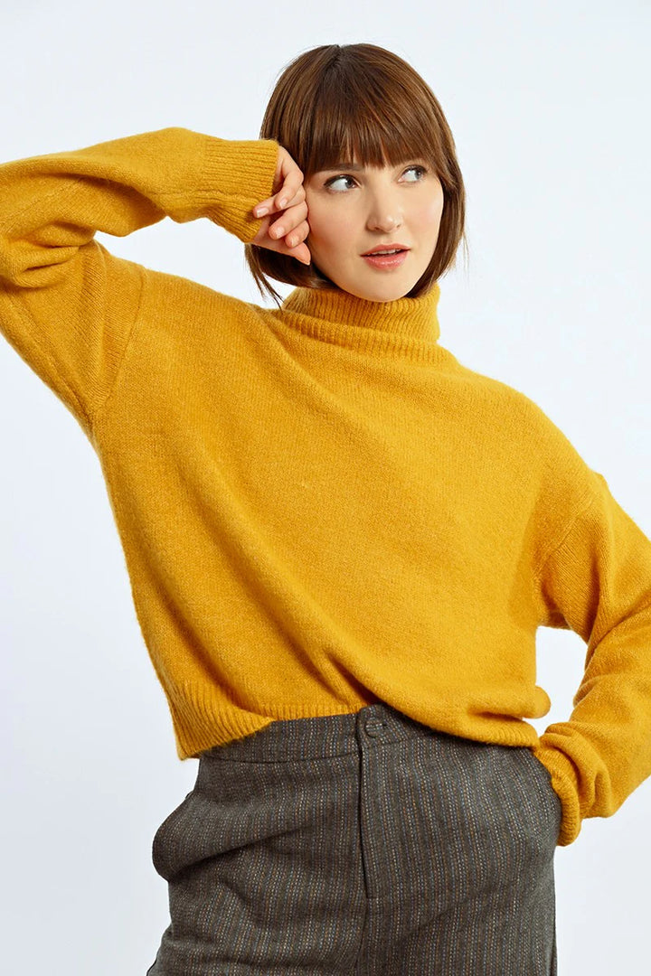 Coffee House Jazz Turtleneck - Saffron Yellow