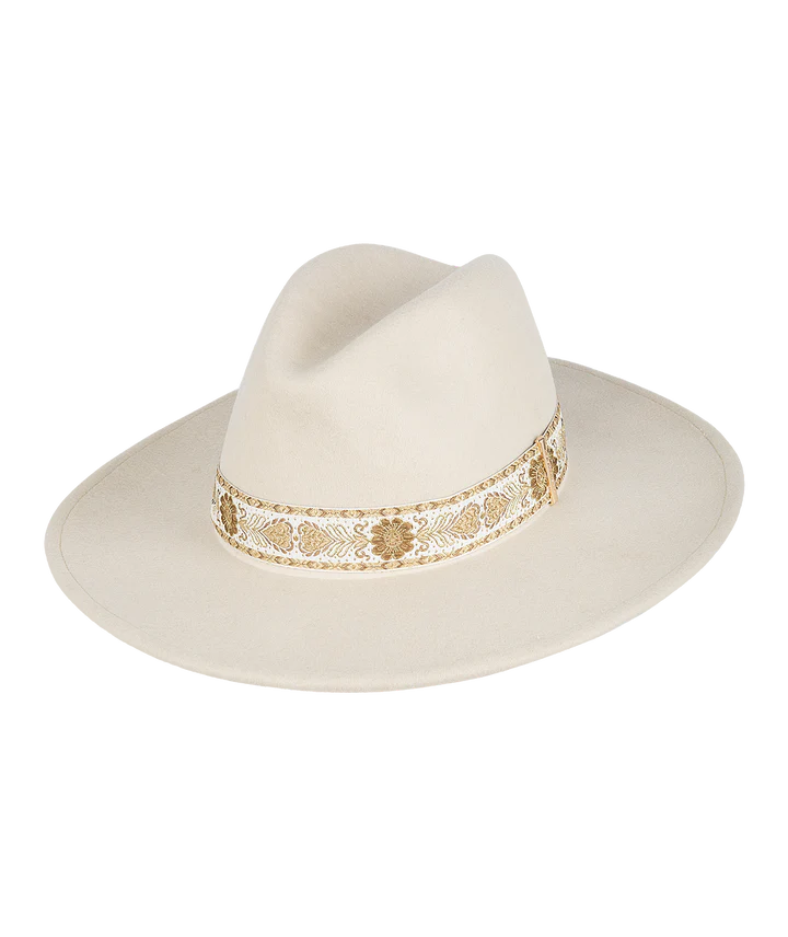 Elwood  Mid Brim Fedora Ivory - Medium