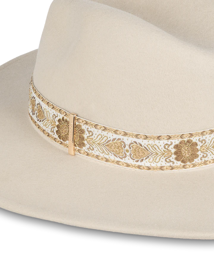 Elwood  Mid Brim Fedora Ivory - Medium