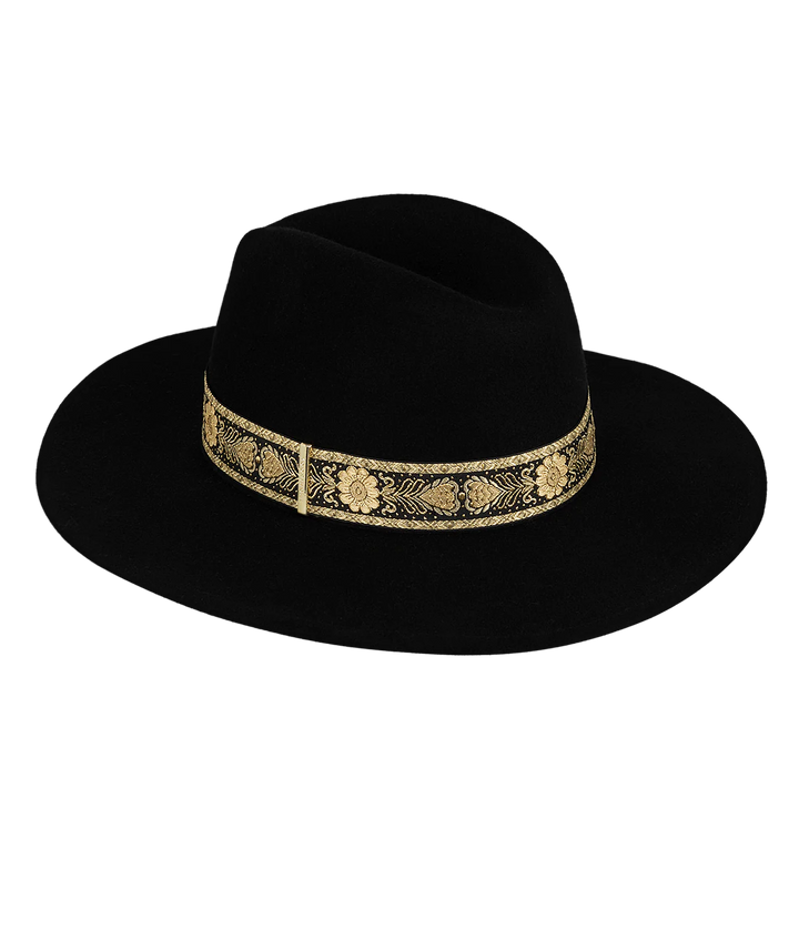 Elwood  Mid Brim Fedora Black - Medium