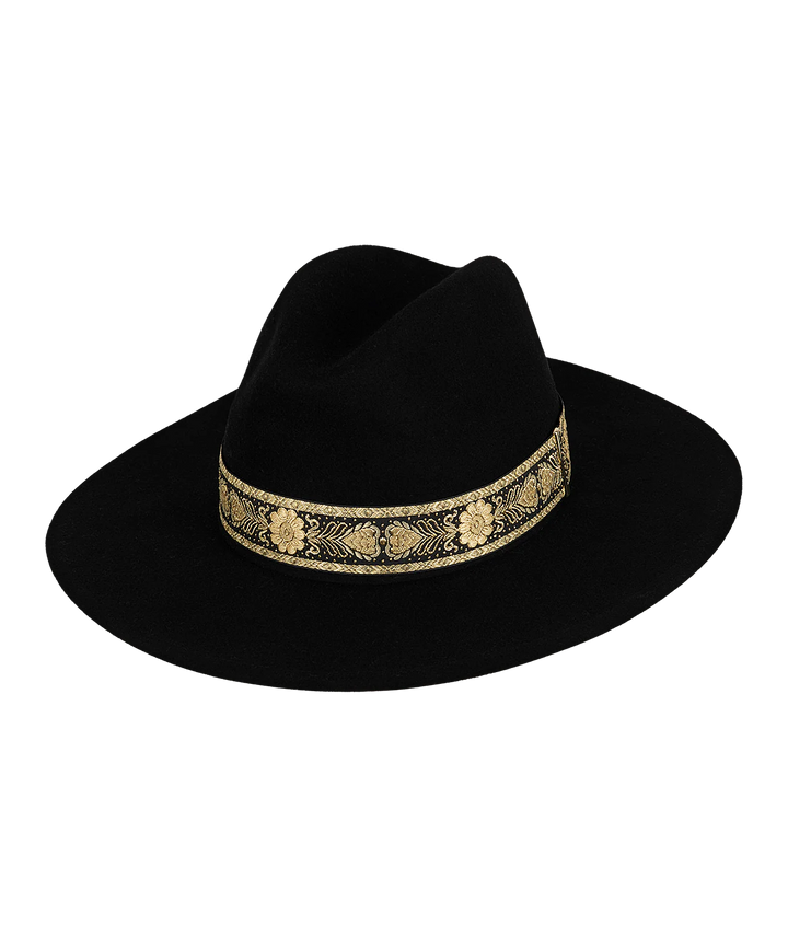 Elwood  Mid Brim Fedora Black - Medium