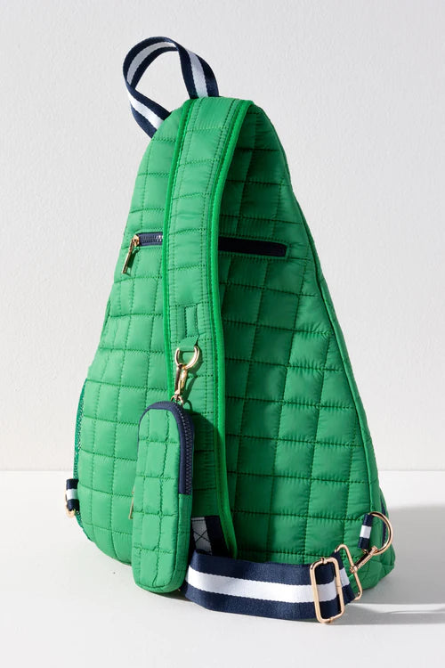 Ezra Quilted Sling Bag - Green