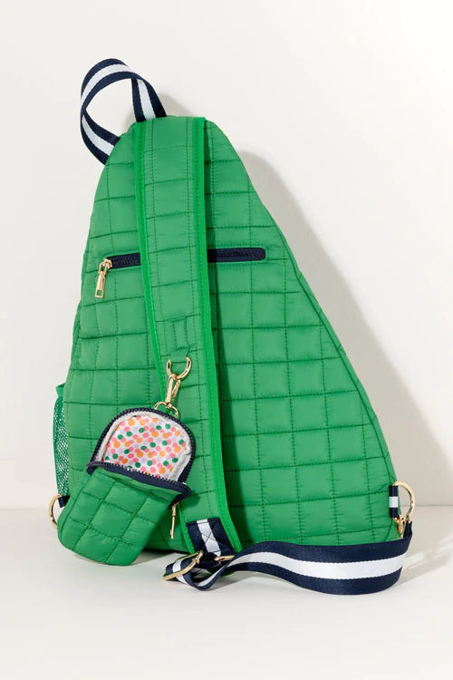 Ezra Quilted Sling Bag - Green