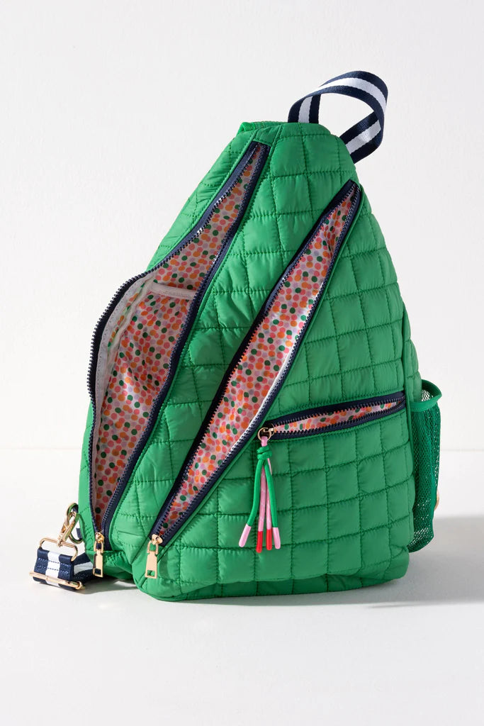 Ezra Quilted Sling Bag - Green