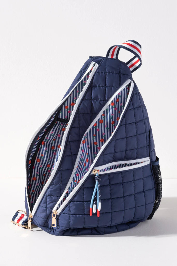 Ezra Quilted Sling Bag - Navy