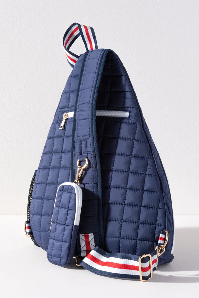 Ezra Quilted Sling Bag - Navy