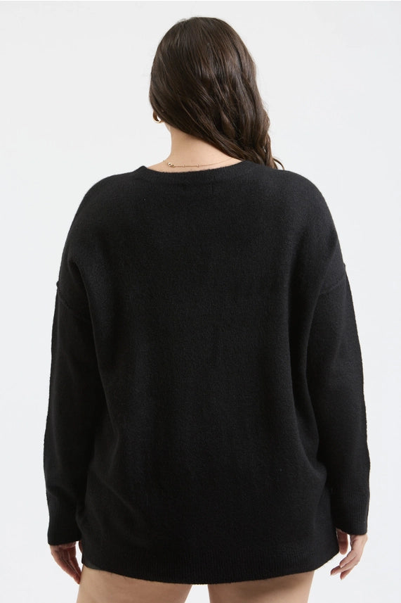 Fireside Vibes Only Sweater - Black