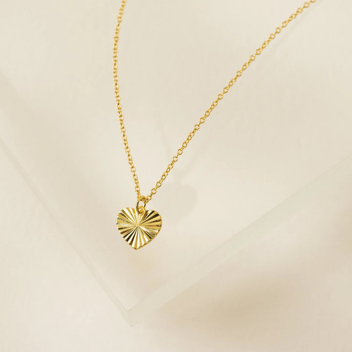 Fluted Heart Necklace