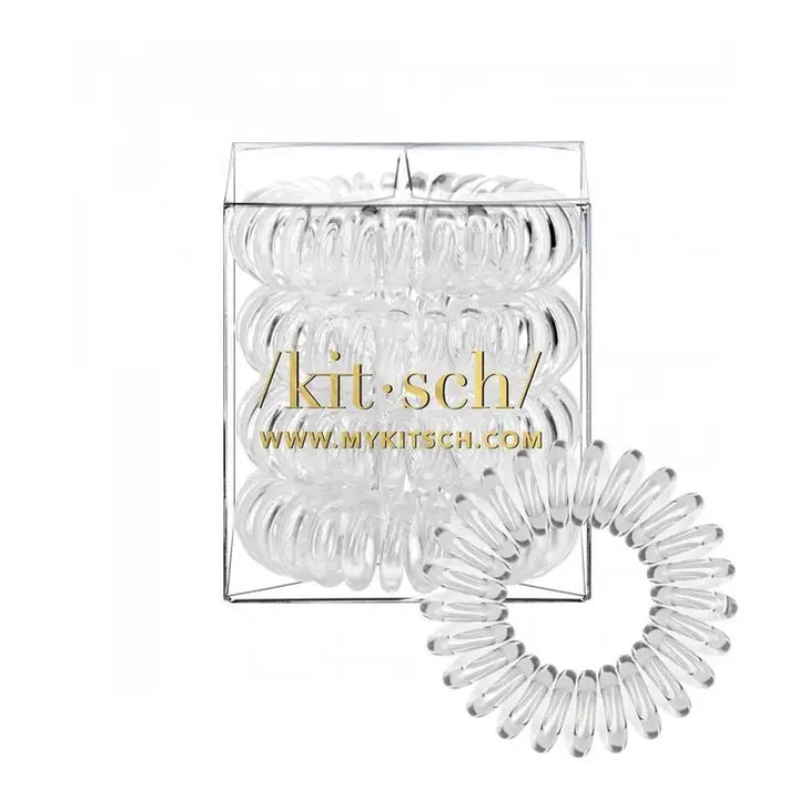 Spiral Hair Ties 4 Pack - Clear