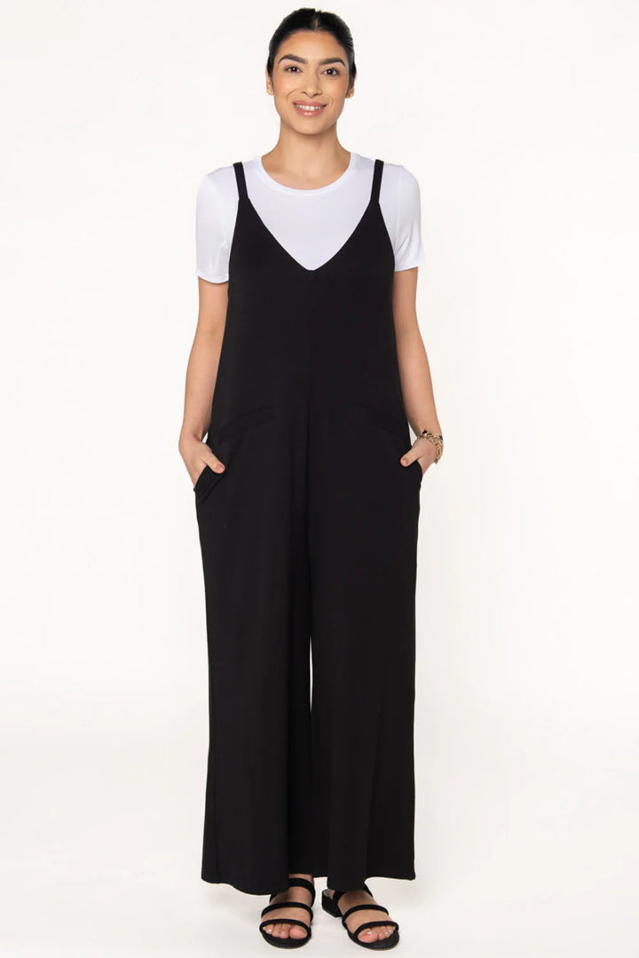 Josie Wide Leg Bamboo Jumpsuit - Black