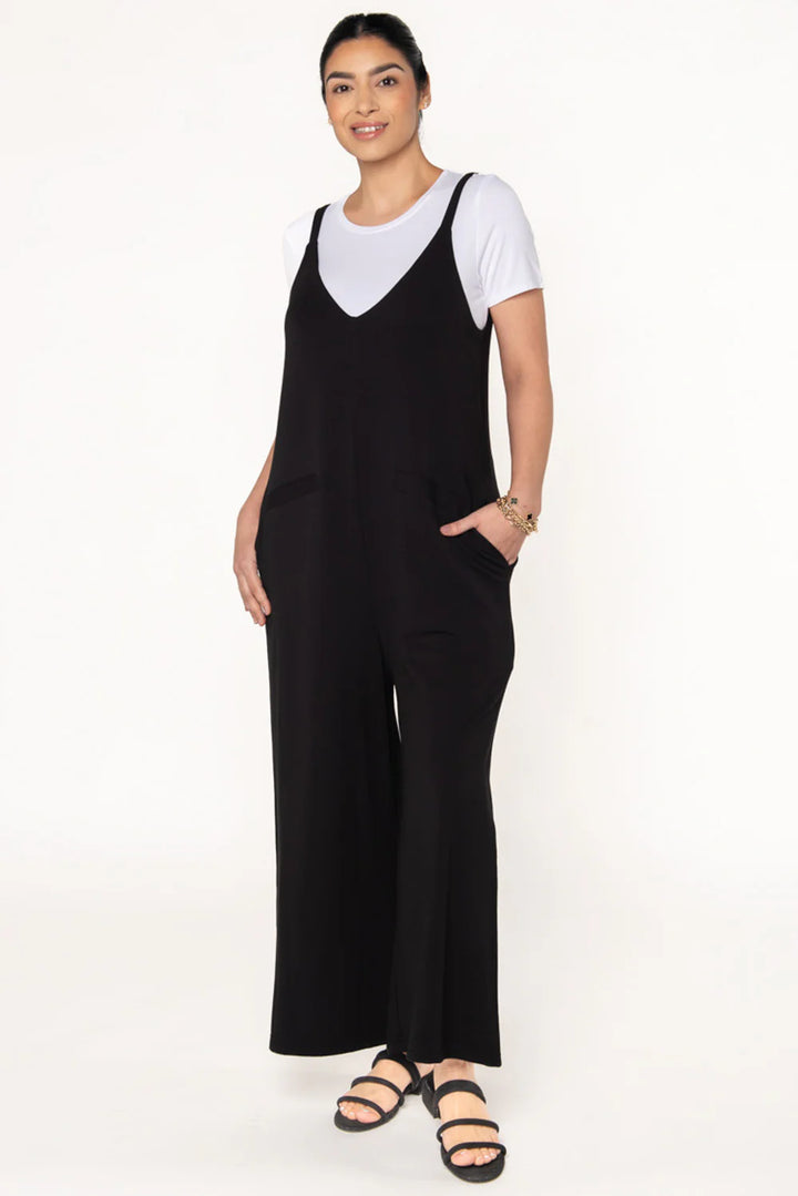 Josie Wide Leg Bamboo Jumpsuit - Black