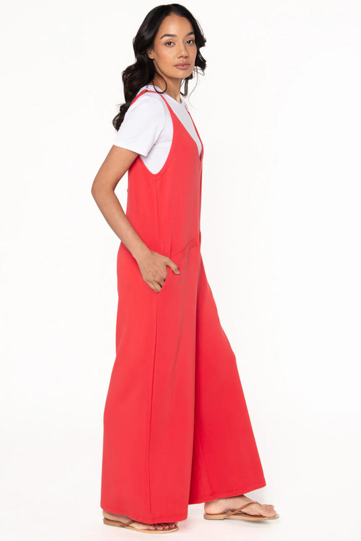 Josie Wide Leg Bamboo Jumpsuit - Melon