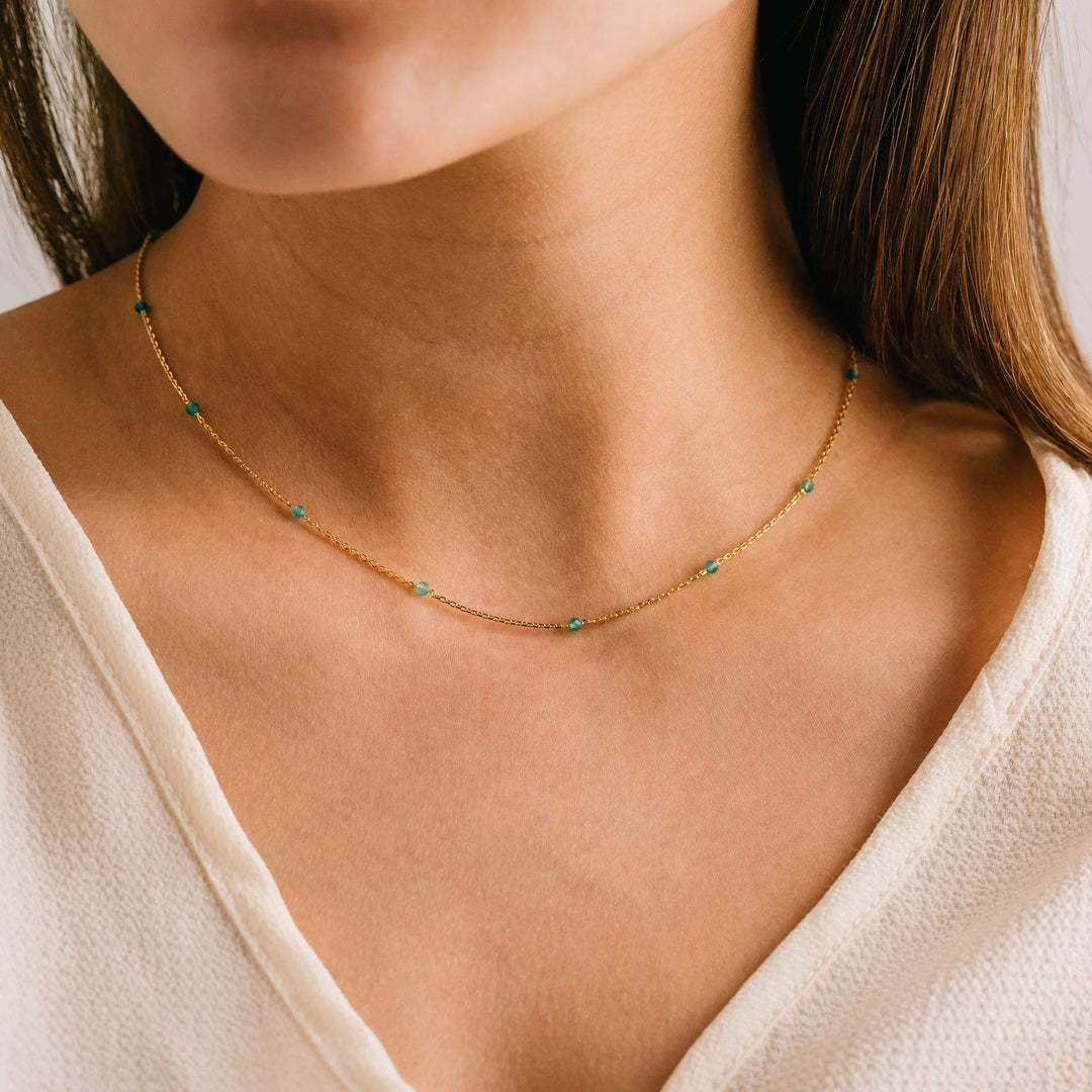 Sorrento Gemstone Necklace - Green Onyx